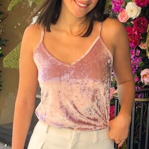 Velvet strappy top low back